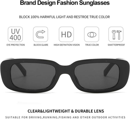 Rectangle Sunglasses for Women Men Trendy Retro Fashion Sunglasses