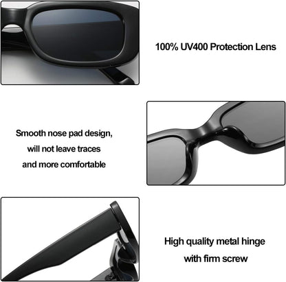 Rectangle Sunglasses for Women Men Trendy Retro Fashion Sunglasses