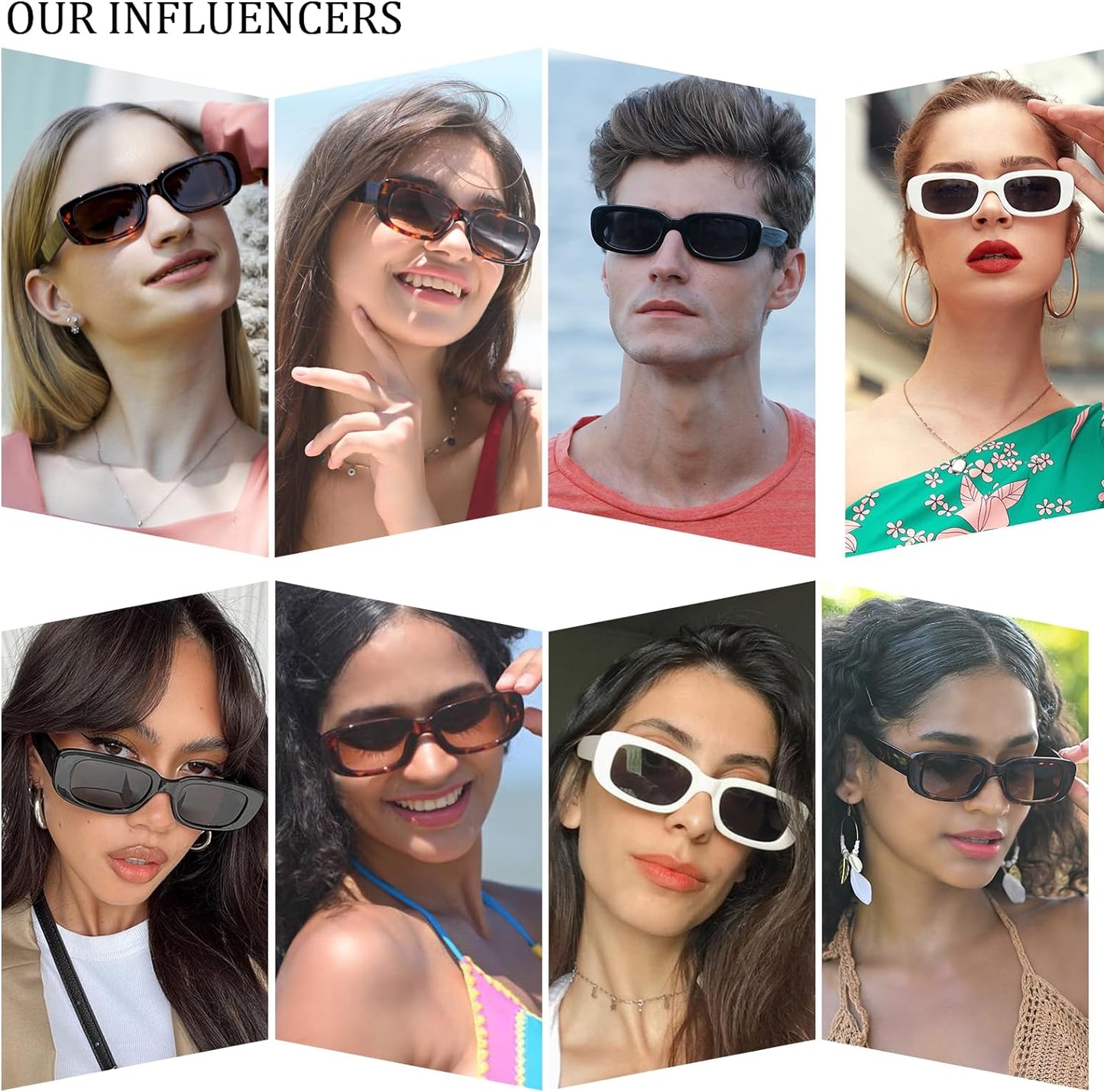 Rectangle Sunglasses for Women Men Trendy Retro Fashion Sunglasses